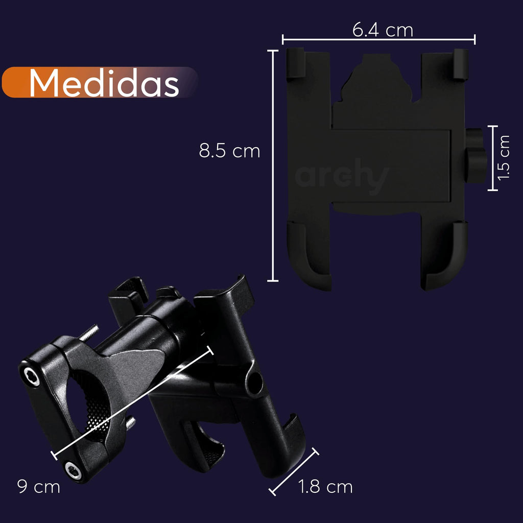 Soporte de Celular para Moto y Bici Metálico Antivibración