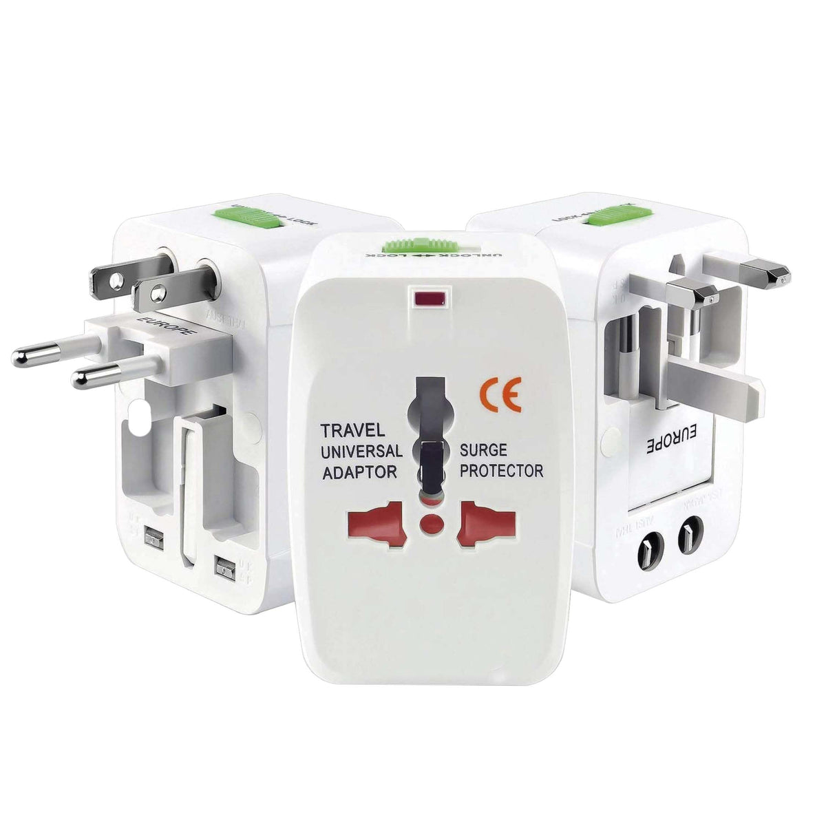 Adaptador Universal de Viaje con Puertos USB-A y USB-C