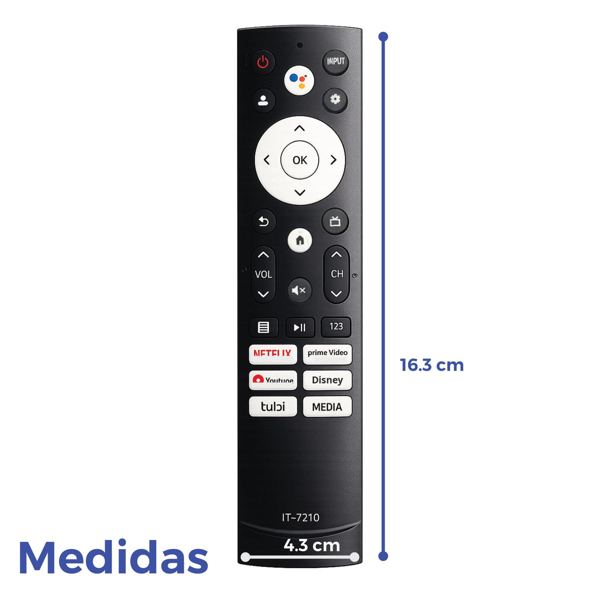 Archy Paquete 2 piezas: Control Remoto compatible con Hisense Smart TV (IT7210)