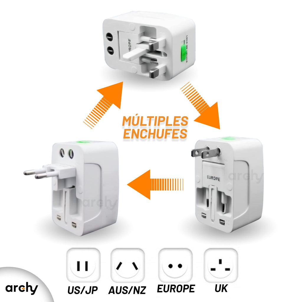 Adaptador Universal de Viaje (Paquete de 2 Piezas)