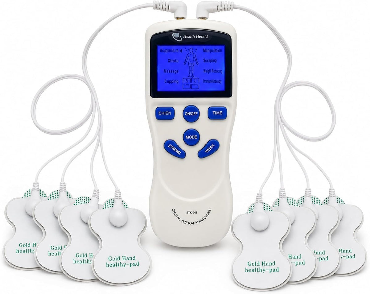 Electroestimulador TENS Portátil con 8 Parches