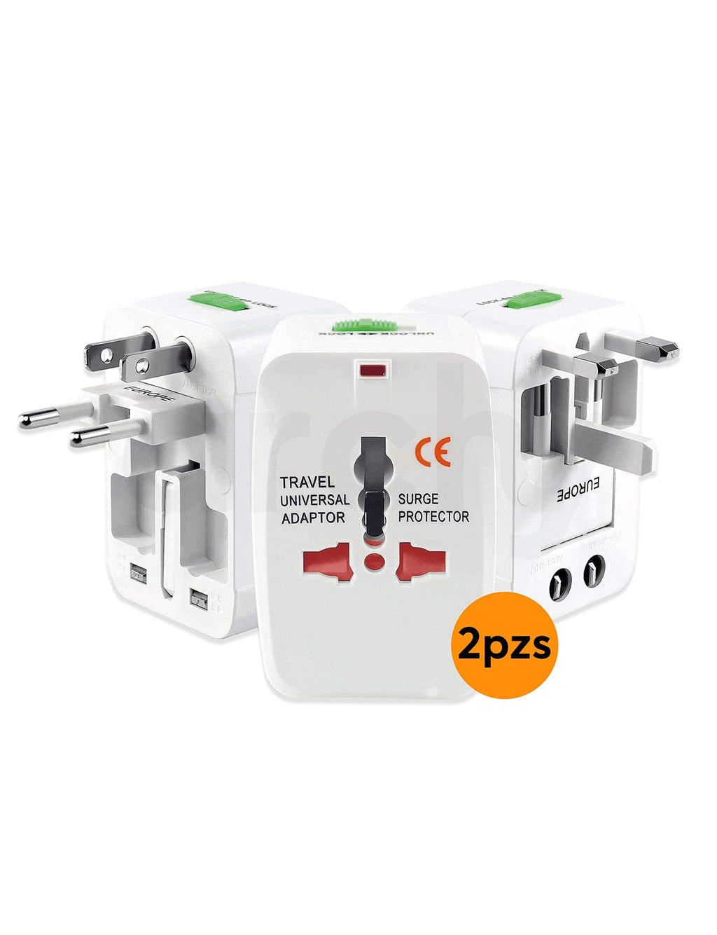 Adaptador Universal de Viaje (Paquete de 2 Piezas)