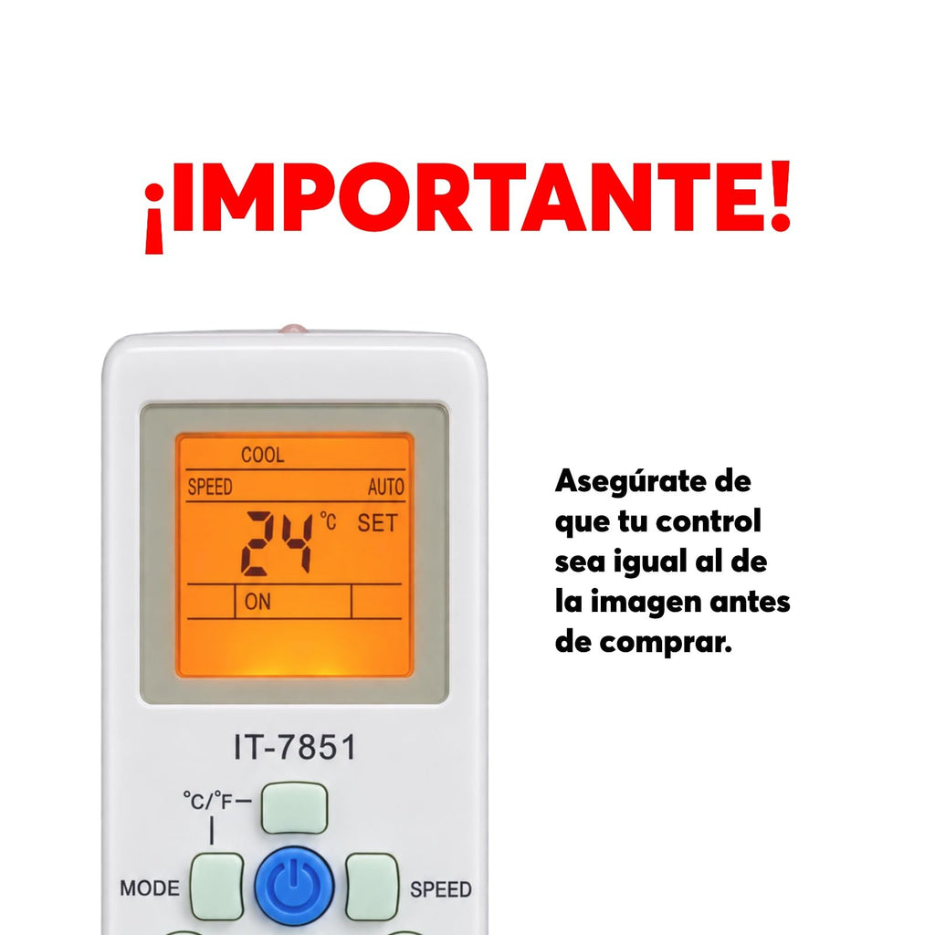 Archy Paquete 2 piezas: Control Remoto para Aire Acondicionado compatible con York (7851)