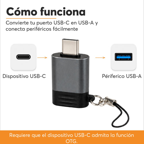 Adaptador USB-C a USB-A OTG (Paquete de 3 Piezas)