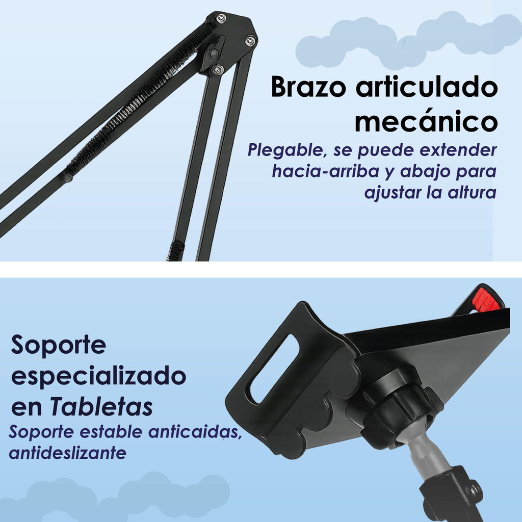 Soporte de Piso para Tablet de 7 a 12" con Brazo Articulado