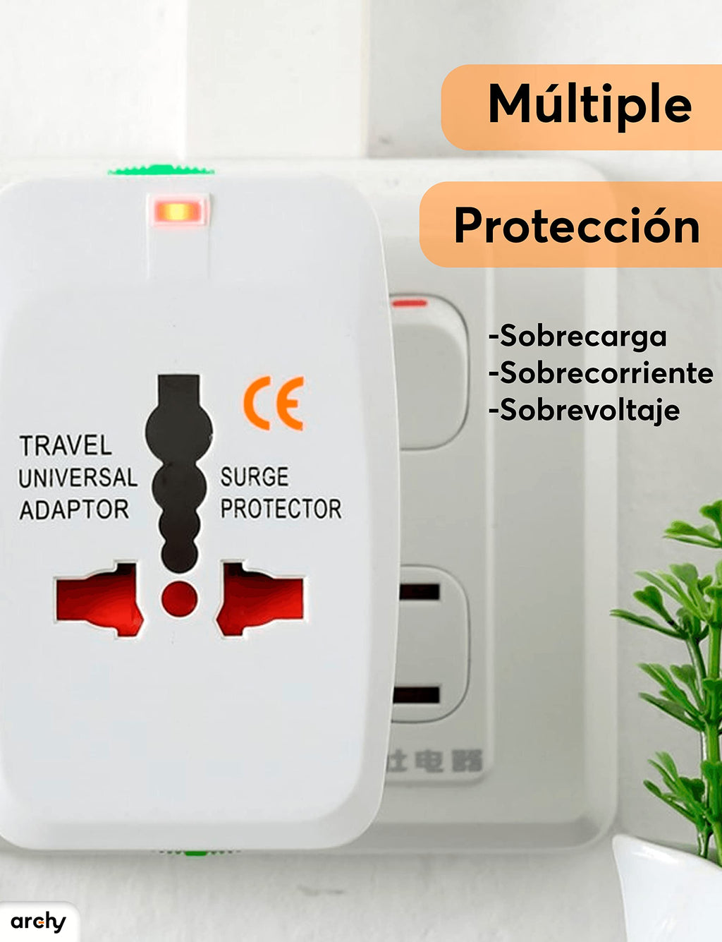 Adaptador Universal de Viaje (Paquete de 2 Piezas)