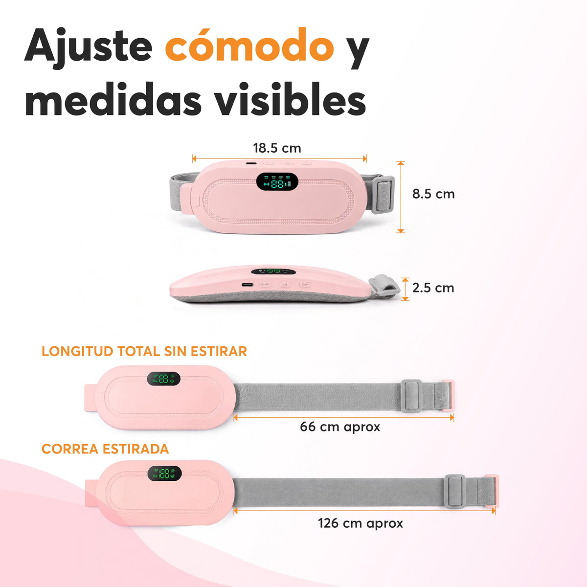 Cinturón Térmico Menstrual Recargable con Calor y Vibración