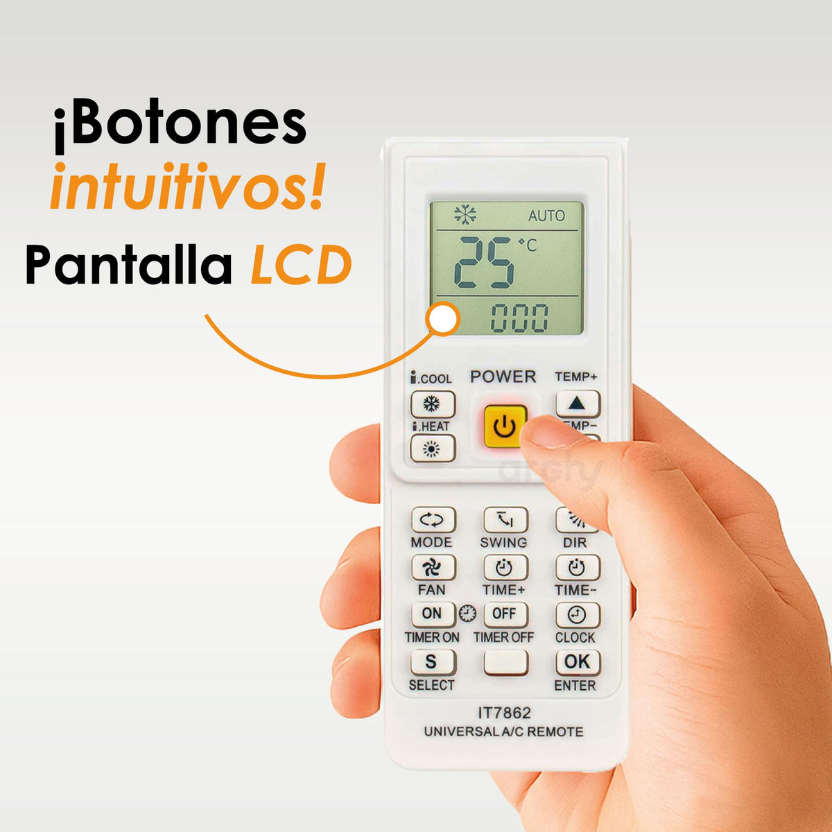 Archy Paquete 2 piezas: Control Universal para Aire Acondicionado +4000 marcas (IT7862)