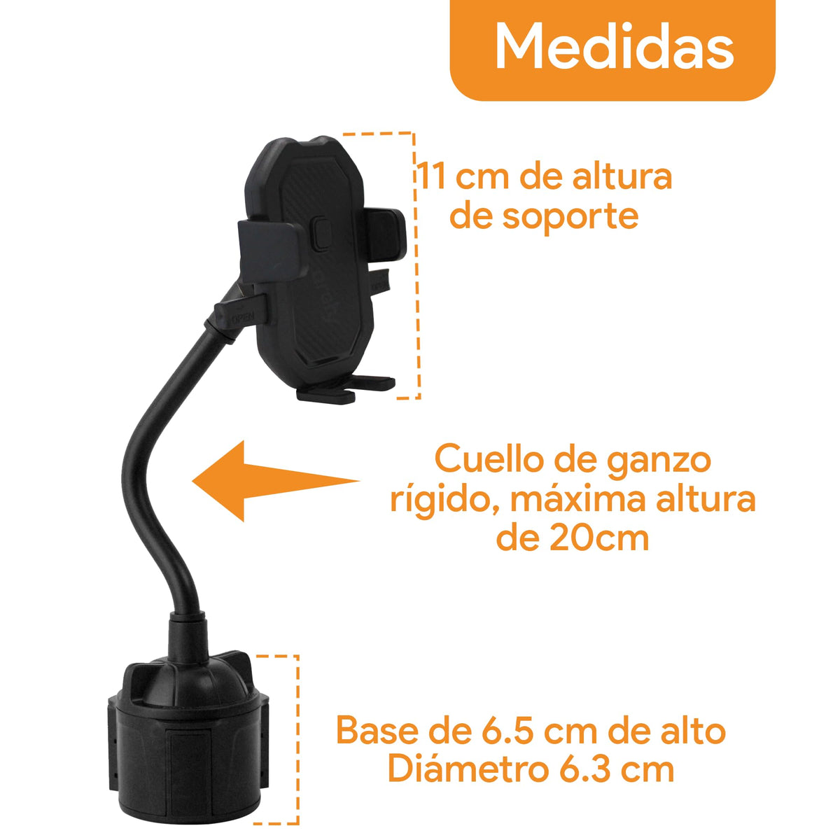 Soporte de Celular para Portavasos de Auto Expandible