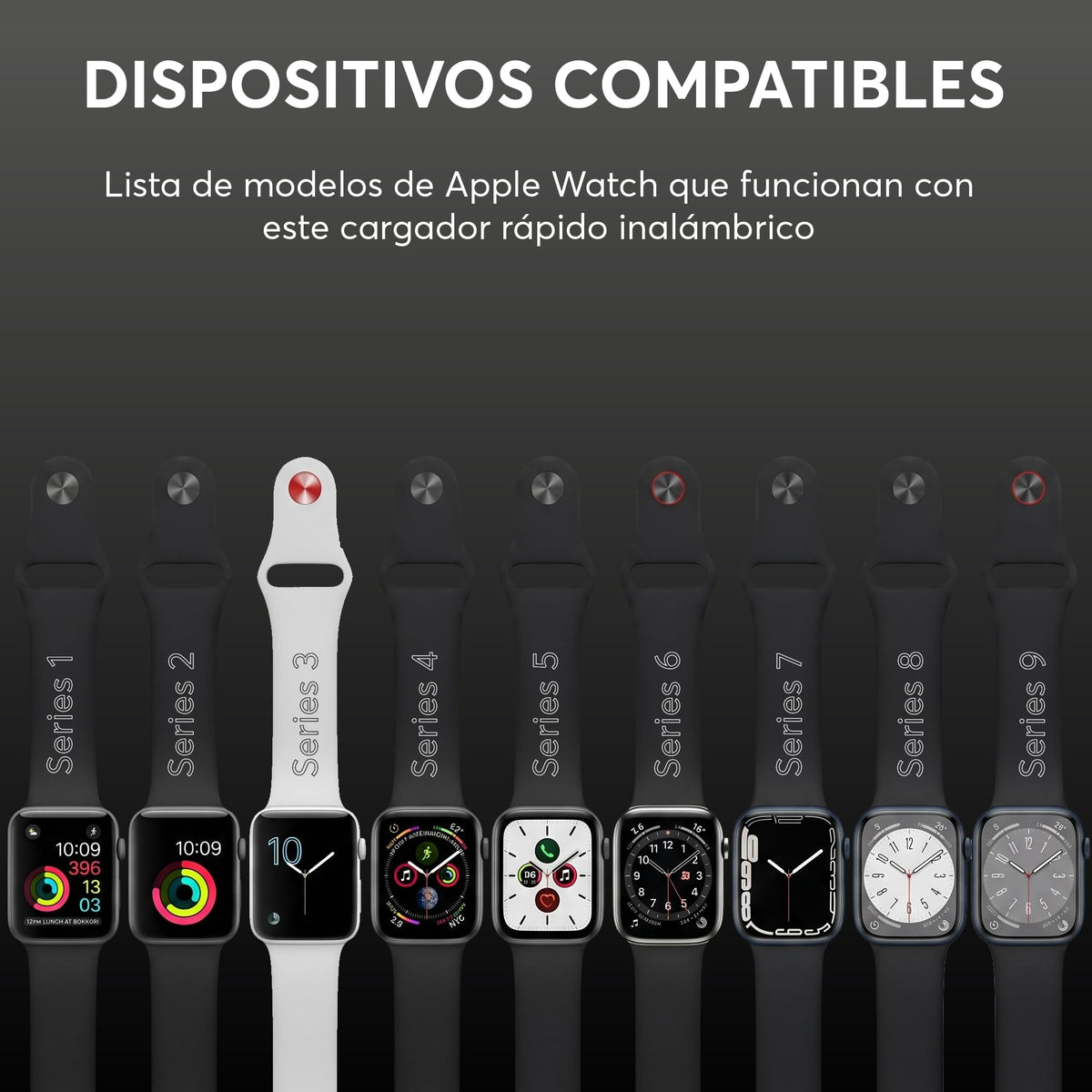 Cargador Magnético USB-C para Apple Watch Series 1 a 9 y SE