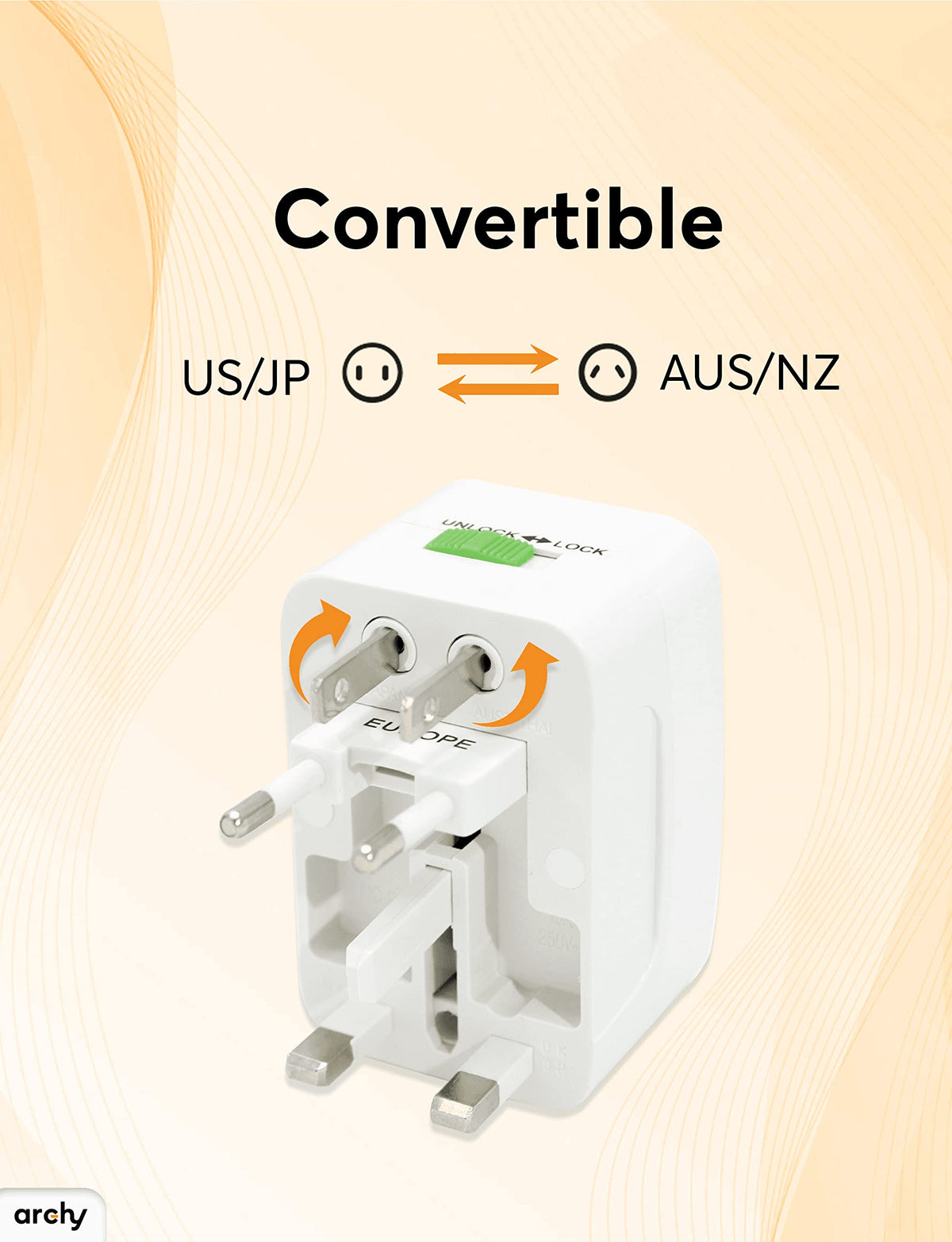 Adaptador Universal de Viaje (Paquete de 2 Piezas)