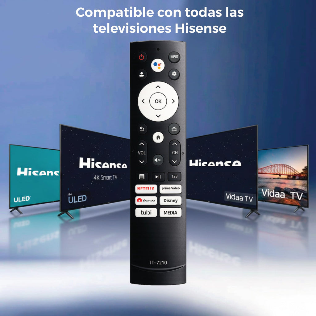 Archy Paquete 2 piezas: Control Remoto compatible con Hisense Smart TV (IT7210)