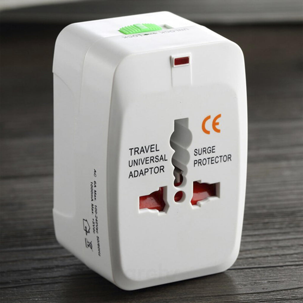 Adaptador Universal de Viaje con Puertos USB-A y USB-C