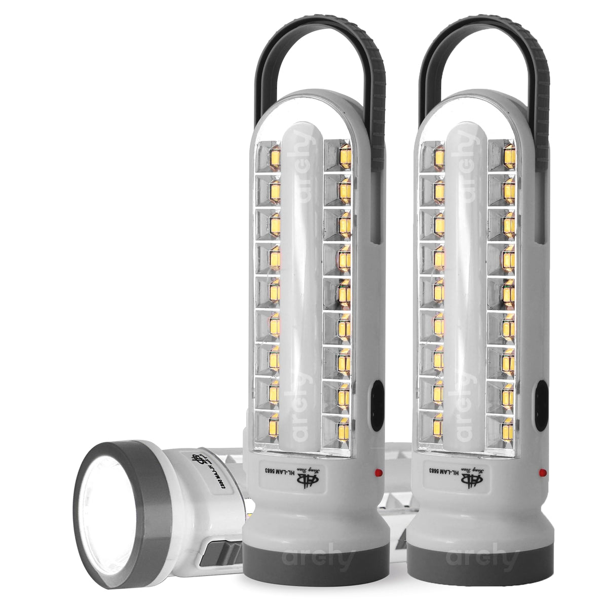 Lámpara LED de Emergencia Recargable 3 en 1 con 18 LEDs 2 piezas