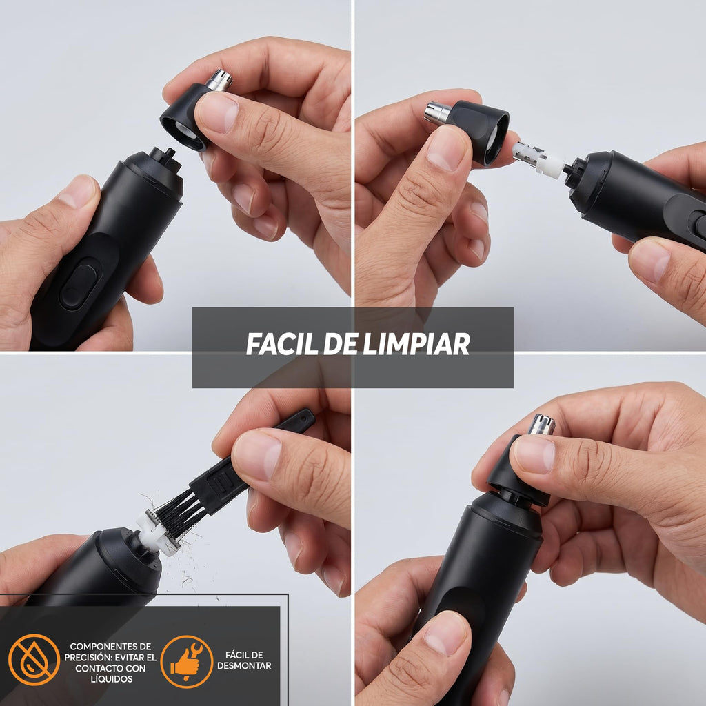 Recortadora de Vello Nasal 4 en 1 con Cuchilla de Acero