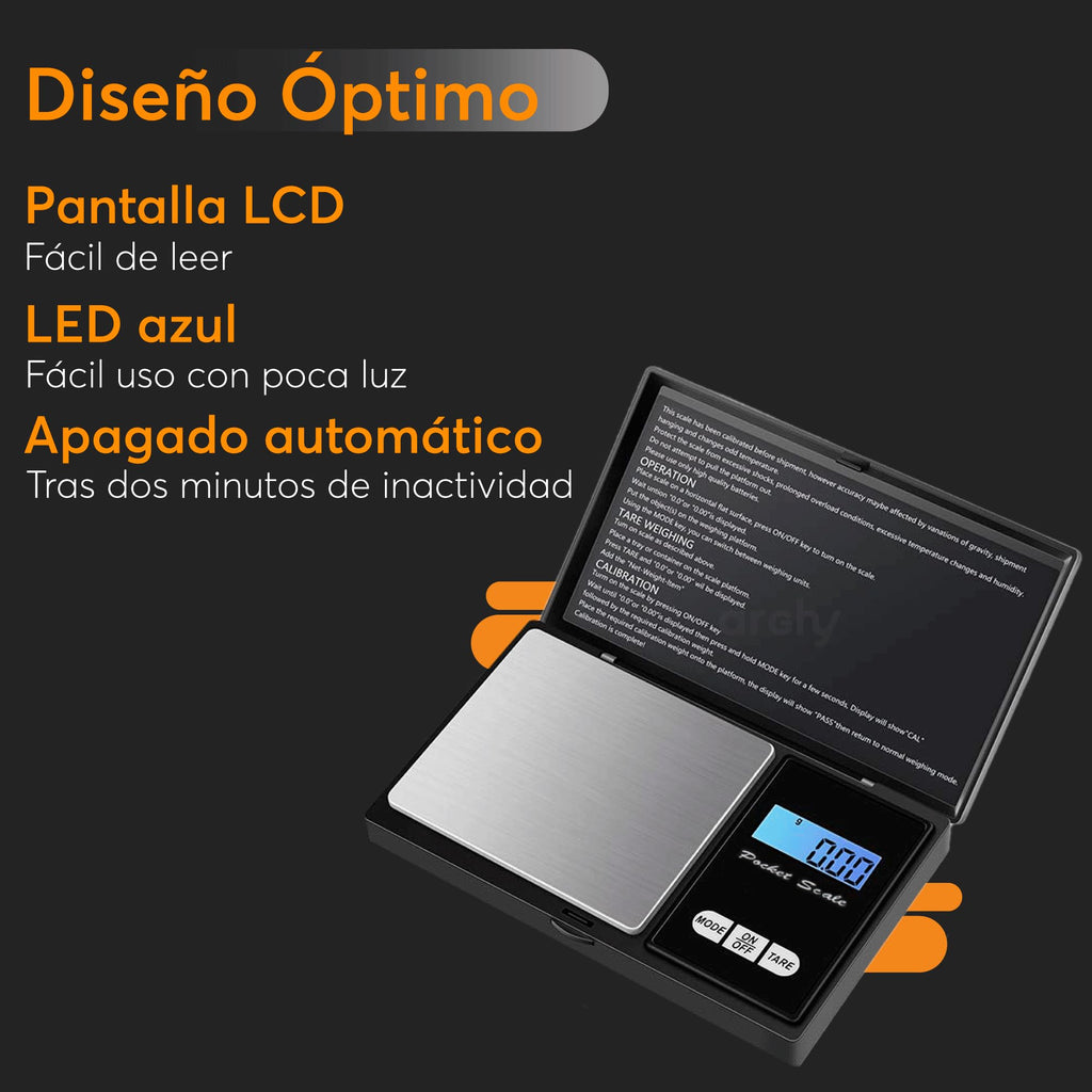 Báscula Gramera Digital 600 g con Pantalla Iluminada