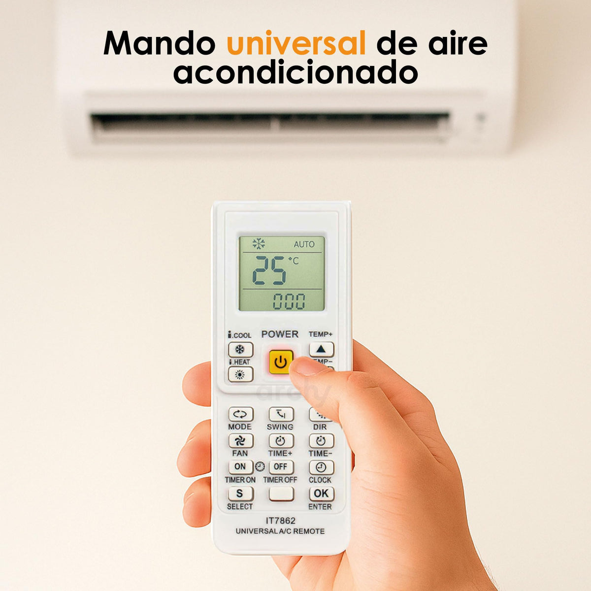 Archy Paquete 2 piezas: Control Universal para Aire Acondicionado +4000 marcas (IT7862)