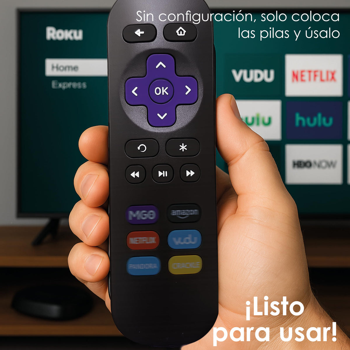 Archy Paquete 2 piezas: Control Remoto compatible con Roku Express / Premier / 4K (ROK5)