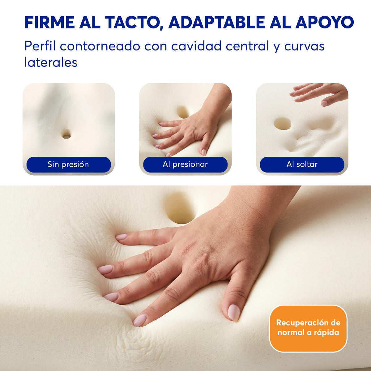 Almohada Cervical de Memory Foam con Funda Removible 60 x 31 cm