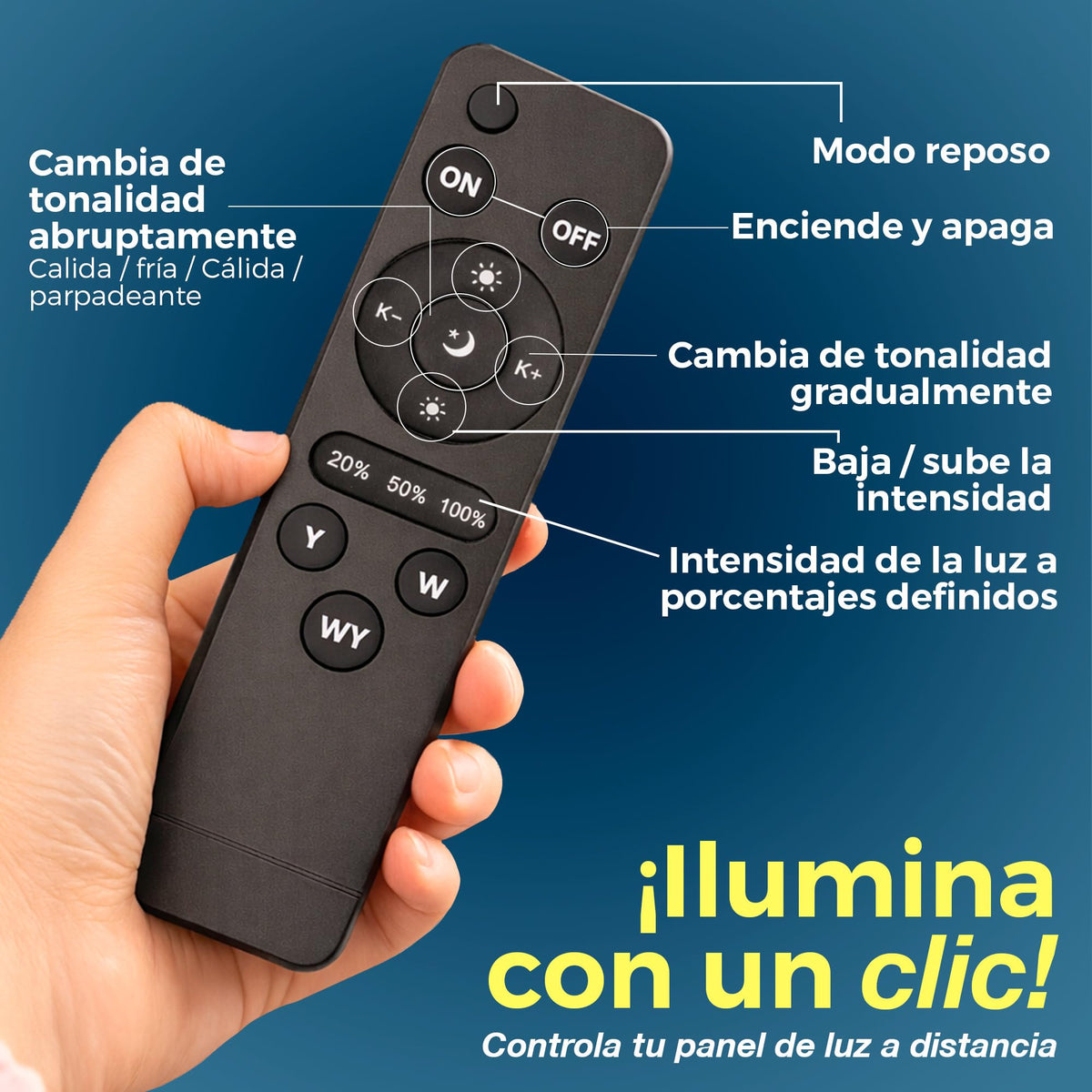 Panel LED Profesional de 19" con Tripié de 2 m y Control