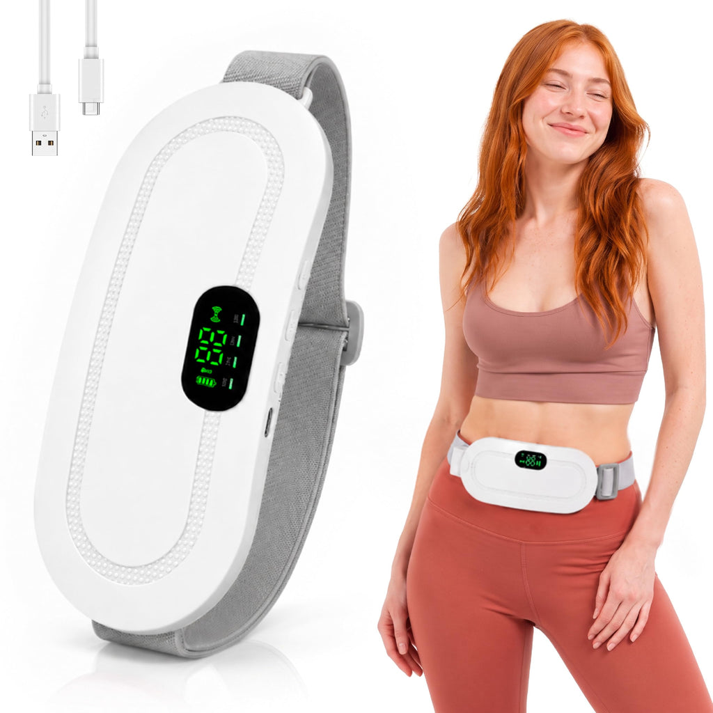 Cinturón Térmico Menstrual Recargable con Calor y Vibración Blanco