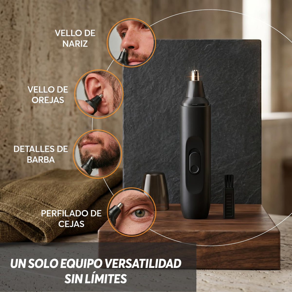 Recortadora de Vello Nasal 4 en 1 con Cuchilla de Acero