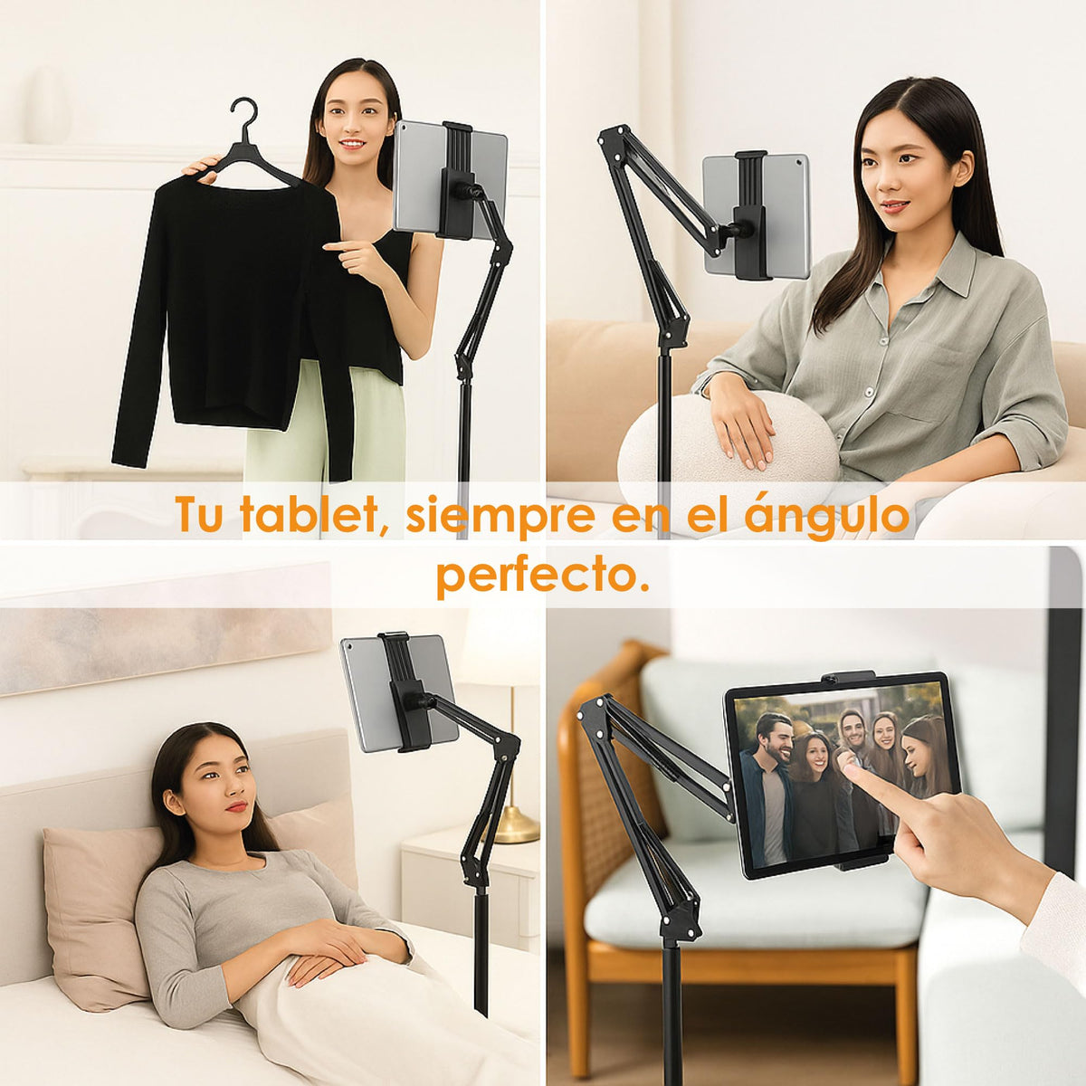 Soporte de Piso para Tablet de 7 a 12" con Brazo Articulado