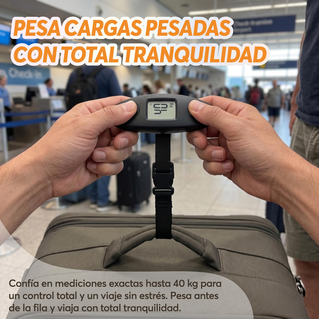Báscula Digital para Maletas hasta 40 kg con Función Tara