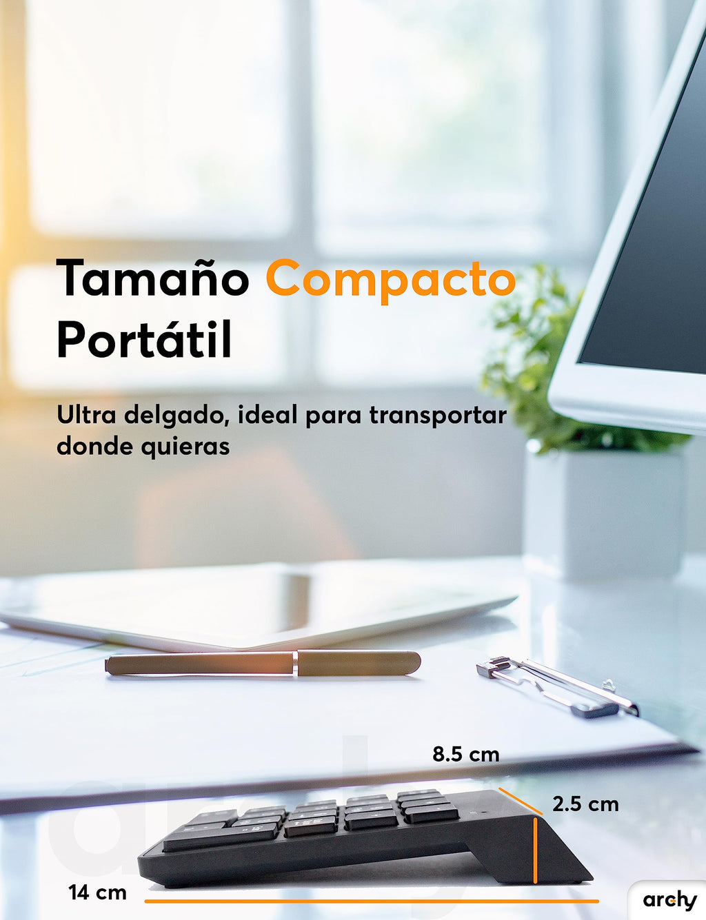 Teclado Numérico Inalámbrico de 18 Teclas 2.4 GHz