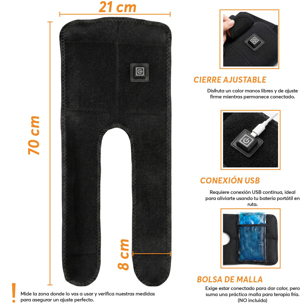 Rodillera Térmica con 3 Niveles de Calor y Vibración USB