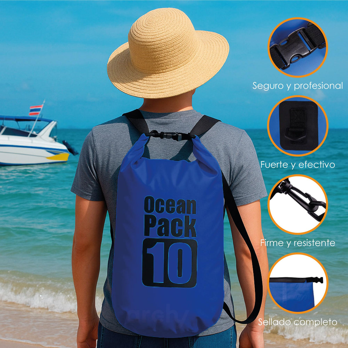Bolsa Seca Impermeable de 20 L con Cierre Enrollable y Correa