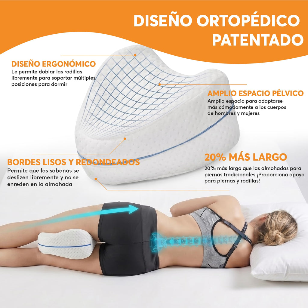 Almohada Ortopédica para Piernas y Rodillas de Memory Foam