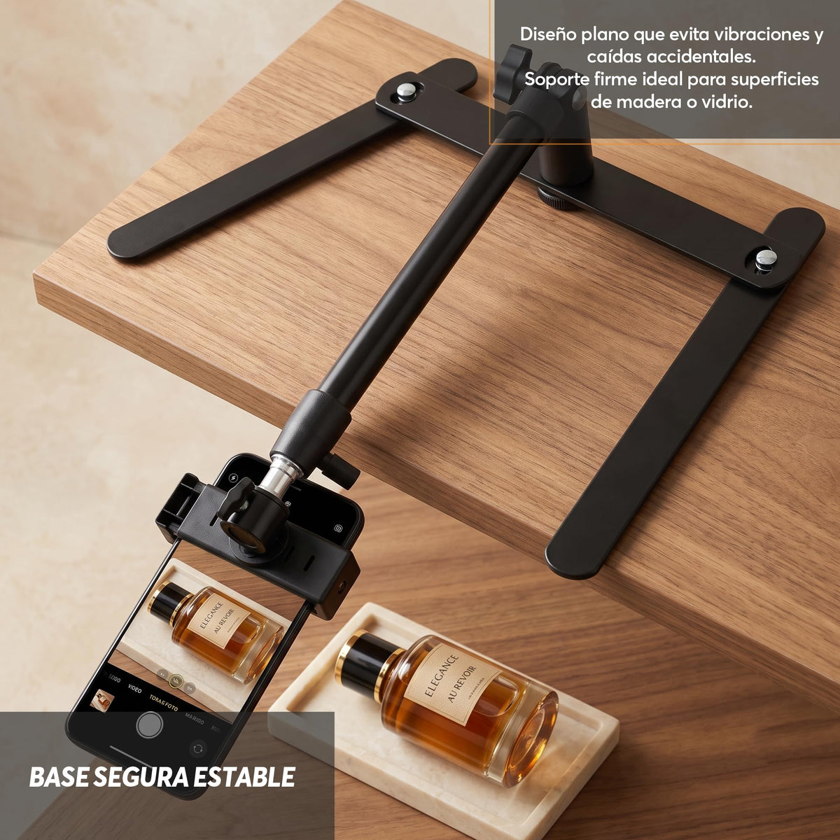 Soporte de Celular de Mesa Metálico con Vista Superior