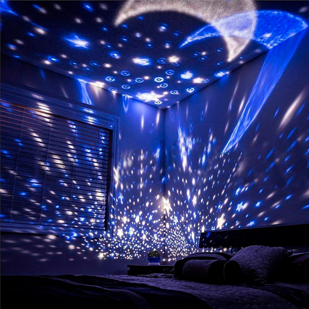 Proyector de Estrellas Giratorio 360° Luz de Noche USB