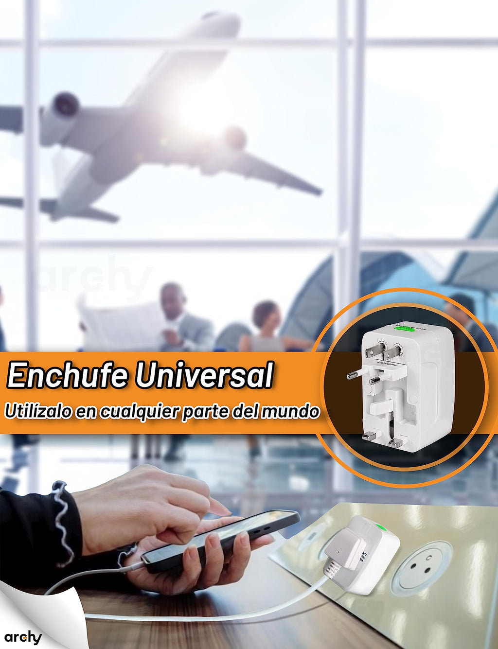 Adaptador Universal de Viaje (Paquete de 2 Piezas)