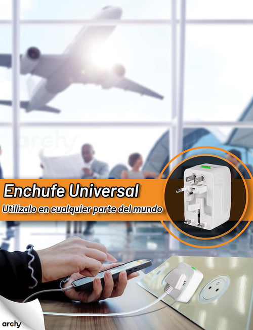 Adaptador Universal de Viaje (Paquete de 2 Piezas)